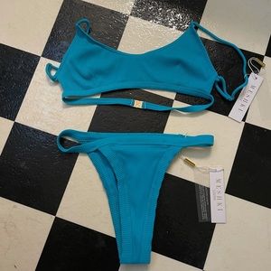 MESHKI turquoise bikini set